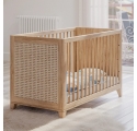 NAMI wood and rattan crib 60 x 120 cm - Natural wood