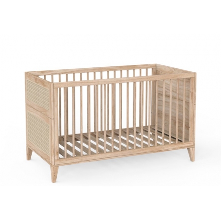 NAMI wood and rattan crib 70 x 140 cm - Natural wood