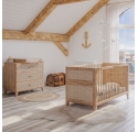 NAMI wood and rattan crib 70 x 140 cm - Natural wood