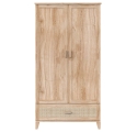 NAMI wood and rattan wardrobe - Natural wood