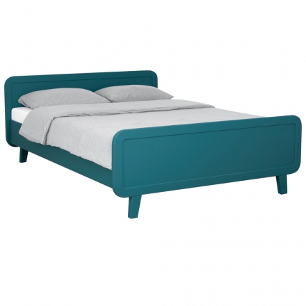 Round Bed 140 x 200 cm - Peacock blue