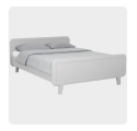 Round Bed 140 x 200 cm - Grey