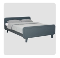 Round Bed 140 x 200 cm - Mouse Grey