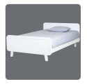 Round Bed 120 x 200 cm - White