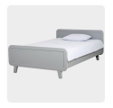 Round Bed 120 x 200 cm - Grey