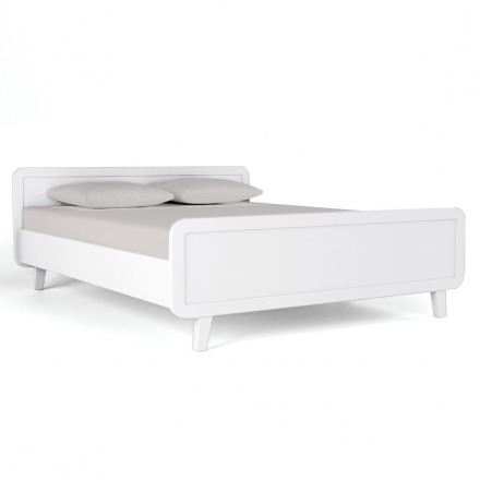 Round Bed 160 x 200 cm - White