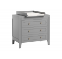 Commode Milenne gris clair avec plan à langer amovible