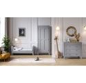 Pack Duo : Lit bébé évolutif 70 x 140 + Commode à langer MILENNE gris clair (plan inclus)