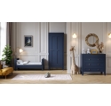Pack Duo : Lit bébé évolutif 70 x 140 + Commode à langer MILENNE indigo (plan inclus)