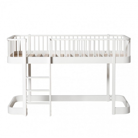 Lit mezzanine mi-haut WOOD Original - Blanc - 90 x 200 cm