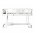 Lit mezzanine mi-haut WOOD Original - Blanc - 90 x 200 cm