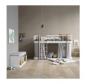 Lit mezzanine mi-haut WOOD Original - Blanc - 90 x 200 cm