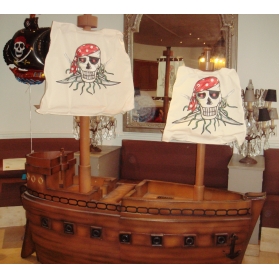 Pirate ship in resin-coated polystyrene