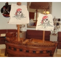 Pirate ship in resin-coated polystyrene