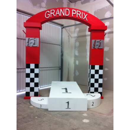Formula 1 podium in resin-coated polystyrene