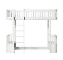 Lit mezzanine haut WOOD original avec 2 bancs - 90 x 200 cm