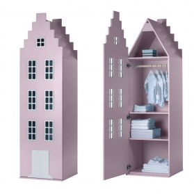 Wardrobe Amsterdam Staircase gable - Pink
