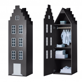 Wardrobe Amsterdam Staircase gable - Black
