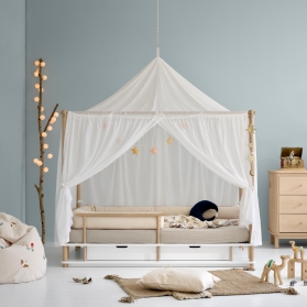 CAMP canopy bed - White/oak - 90 x 180 cm