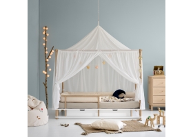 Camp bed canopy Sahara, white