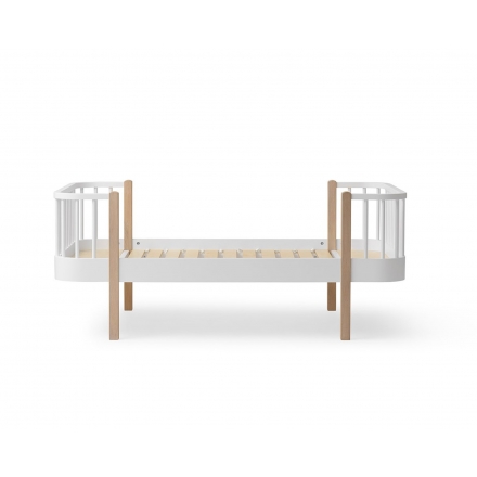Lit junior WOOD Original Blanc/chêne - 90 x 160 cm