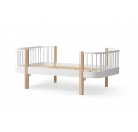 Lit junior WOOD Original Blanc/chêne - 90 x 160 cm