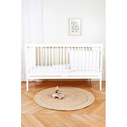 Lit bébé évolutif Gustavienne X Tartine et Chocolat avec matelas - Bouleau blanc