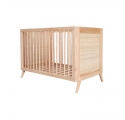 Lit bébé évolutif MARELIA cèdre et tressage rotin  60 x 120 cm - Bois naturel