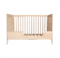 Lit bébé évolutif MARELIA cèdre et tressage rotin  60 x 120 cm - Bois naturel