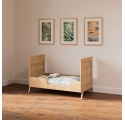 Lit bébé évolutif MARELIA cèdre et tressage rotin  60 x 120 cm - Bois naturel