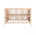 Lit bébé évolutif MARELIA cèdre et tressage rotin  60 x 120 cm - Bois naturel
