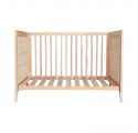 Lit bébé évolutif MARELIA cèdre et tressage rotin  60 x 120 cm - Bois naturel