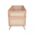 Lit bébé évolutif MARELIA cèdre et tressage rotin  70 x 140 cm - Bois naturel