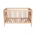 Lit bébé évolutif MARELIA cèdre et tressage rotin  70 x 140 cm - Bois naturel