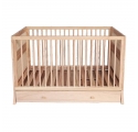 Lit bébé évolutif MARELIA cèdre et tressage rotin  70 x 140 cm - Bois naturel