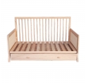 Lit bébé évolutif MARELIA cèdre et tressage rotin  70 x 140 cm - Bois naturel