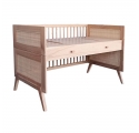 Lit bébé évolutif MARELIA cèdre et tressage rotin  70 x 140 cm - Bois naturel