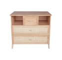 Commode MARELIA cèdre et tressage rotin - Bois naturel