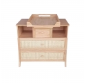 Commode MARELIA cèdre et tressage rotin - Bois naturel