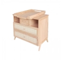 Commode MARELIA cèdre et tressage rotin - Bois naturel