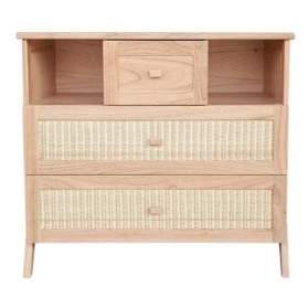 Commode MARELIA bois et tressage rotin - Bois naturel