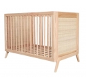 Lit bébé évolutif MARELIA cèdre et tressage rotin  60 x 120 cm - Bois naturel