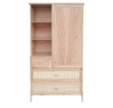Armoire MARELIA bois et tressage rotin - Bois naturel