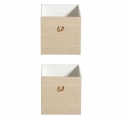 Boite de rangement WOOD Blanc/Chêne - Lot de 3 pièces