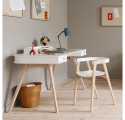 Ensemble Bureau Wood 72 cm et Chaise Wood Blanc