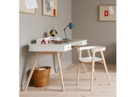 Ensemble Bureau Wood 72 cm et Chaise Wood Blanc