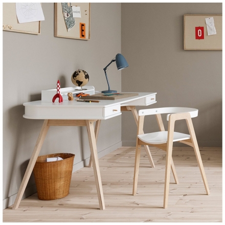 Ensemble Bureau Wood 72 cm et Chaise Wood Blanc