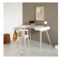 Ensemble Bureau Wood 72 cm et Chaise Wood Blanc