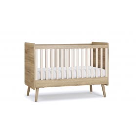 Lit bébé Vintage évolutif Fresh chêne / sable beige - 70 x 140 cm