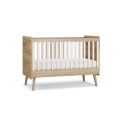 Lit bébé Vintage évolutif Fresh chêne / sable beige - 70 x 140 cm